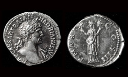 Hadrian, Denarius, Sun and Moon reverse, SOLD!